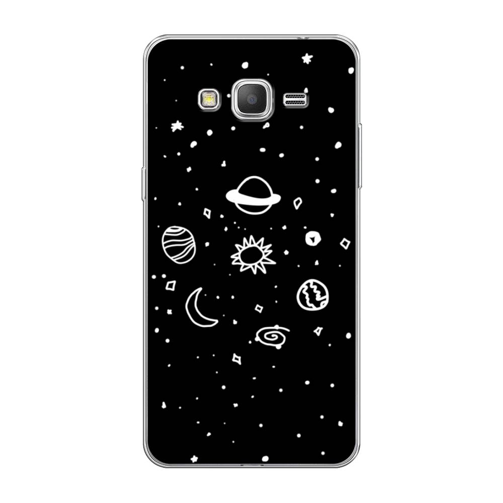 

Чехол на Samsung Galaxy Grand Prime/J2 Prime "Дудл солнечной системы", Бежевый;серый, 21950-2