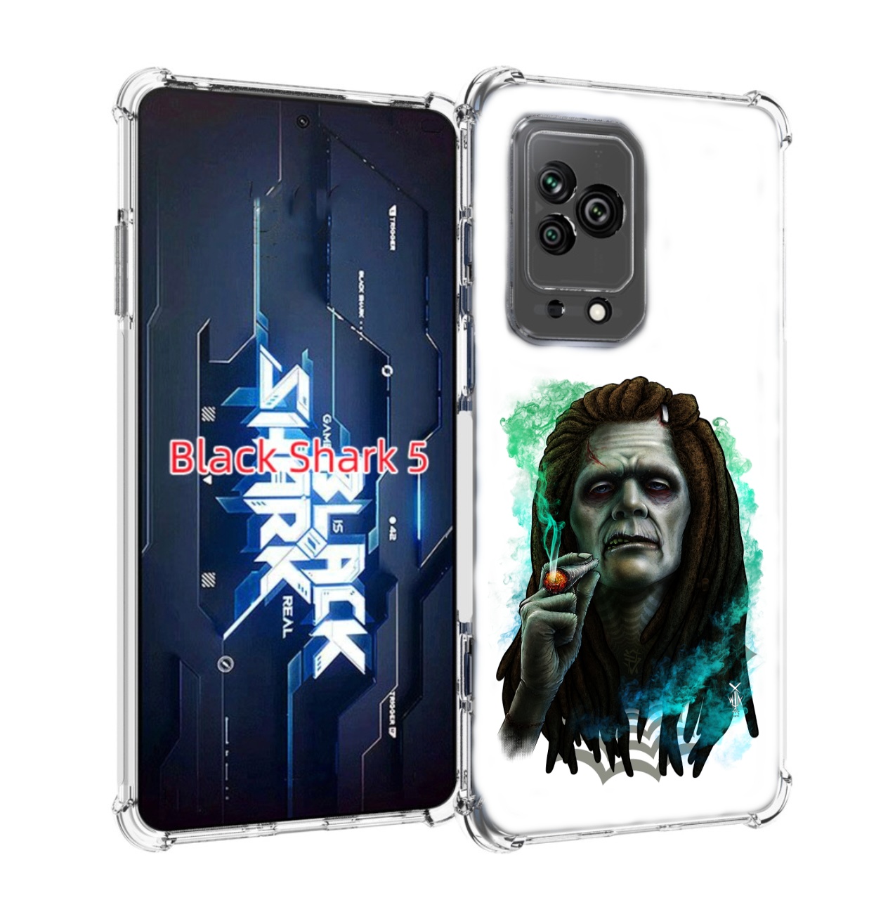 

Чехол MyPads зеленый мужчина с сигаретой для Xiaomi Black Shark 5, Прозрачный, Tocco