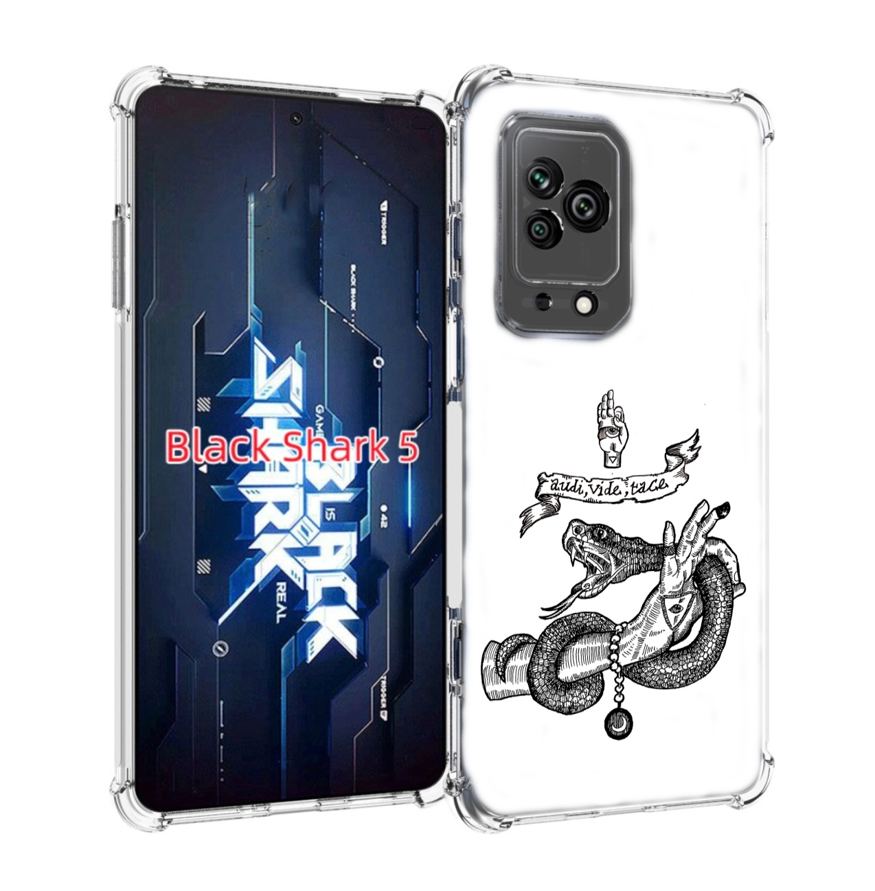 

Чехол MyPads змея на руке рисунок для Xiaomi Black Shark 5, Прозрачный, Tocco