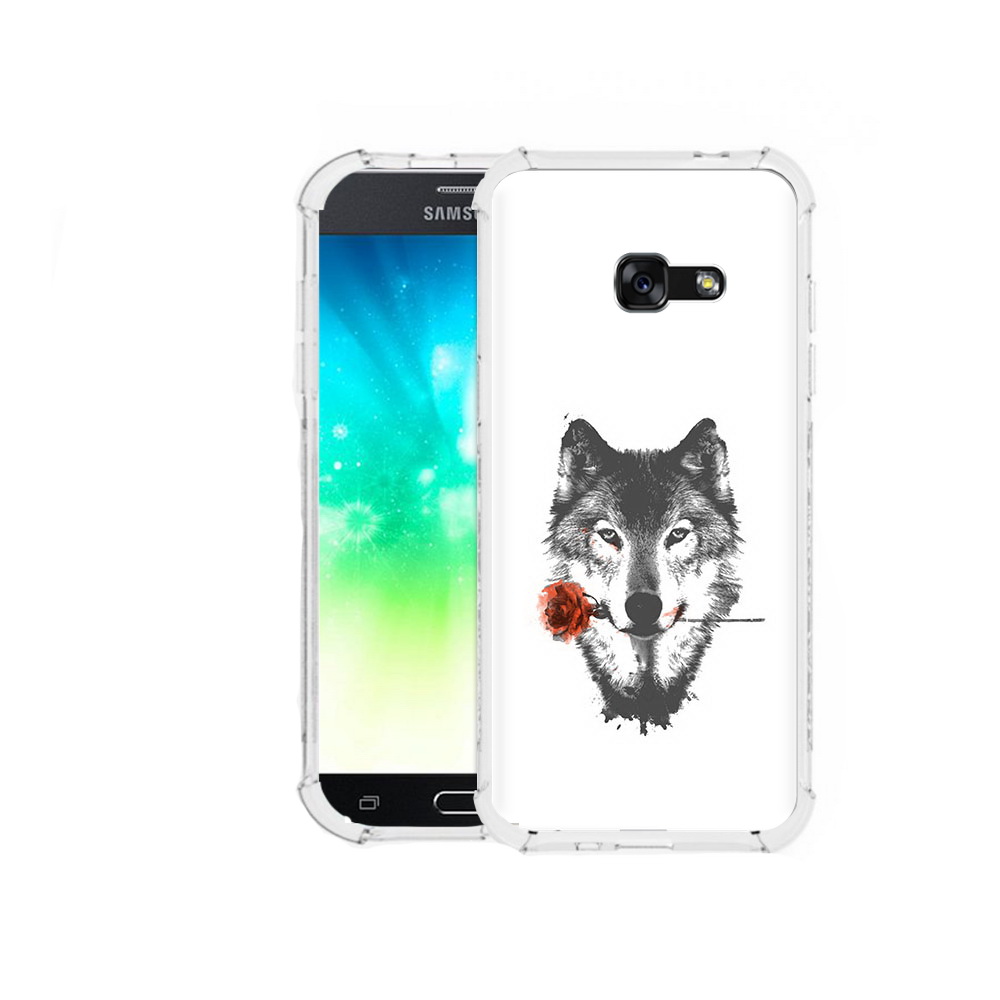 

Чехол MyPads Tocco для Samsung Galaxy A3 (2016) волк с розой, Прозрачный, Tocco