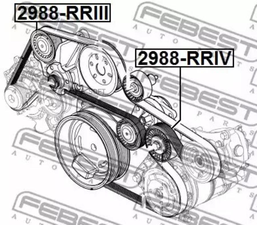 

FEBECT 2988RRIV 2988-RRIV_ролик обводной! к-кт\ Land Rover Range Rover 02>