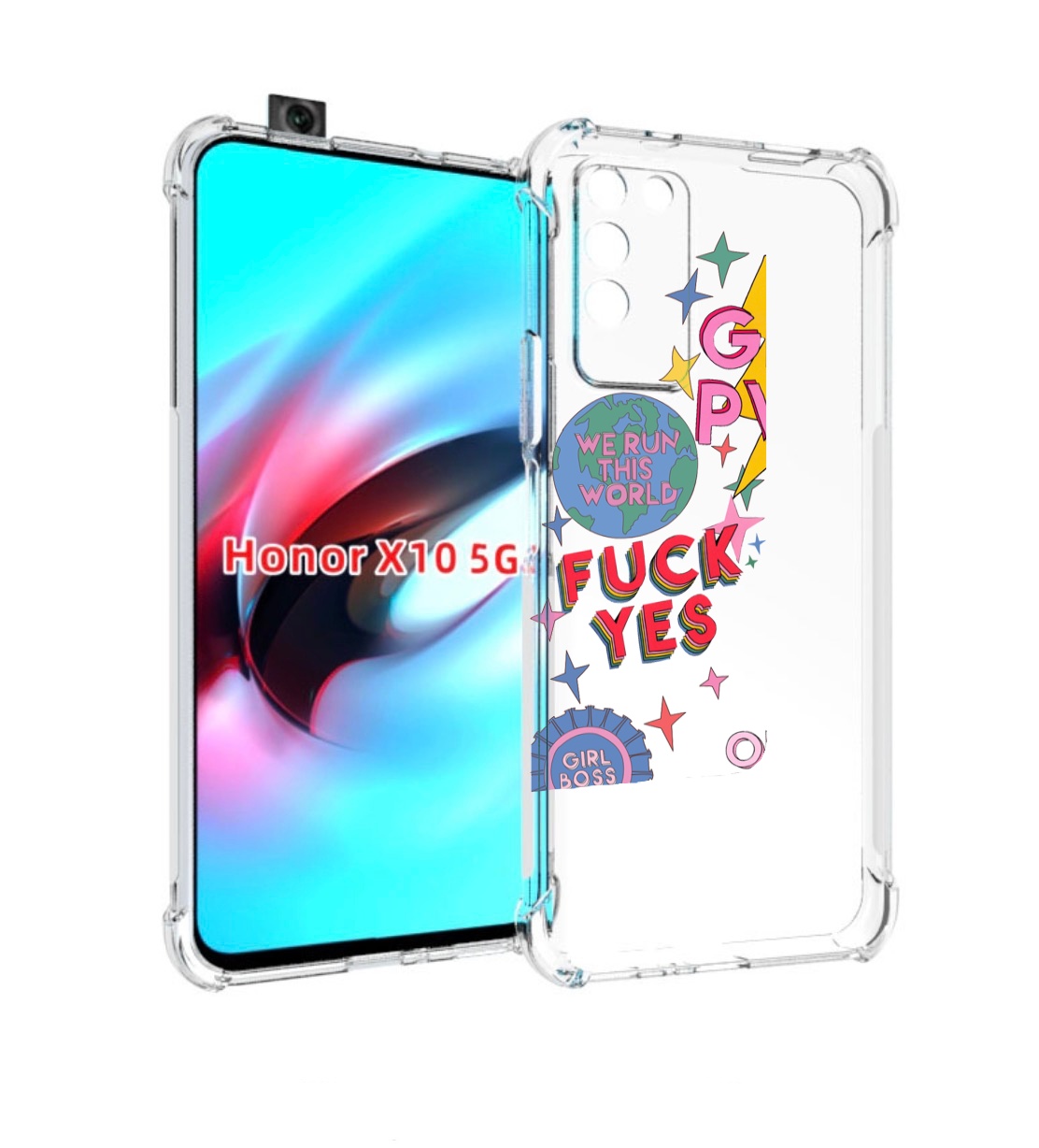 

Чехол MyPads девушки-боссы женский для Honor X10, Прозрачный, Tocco