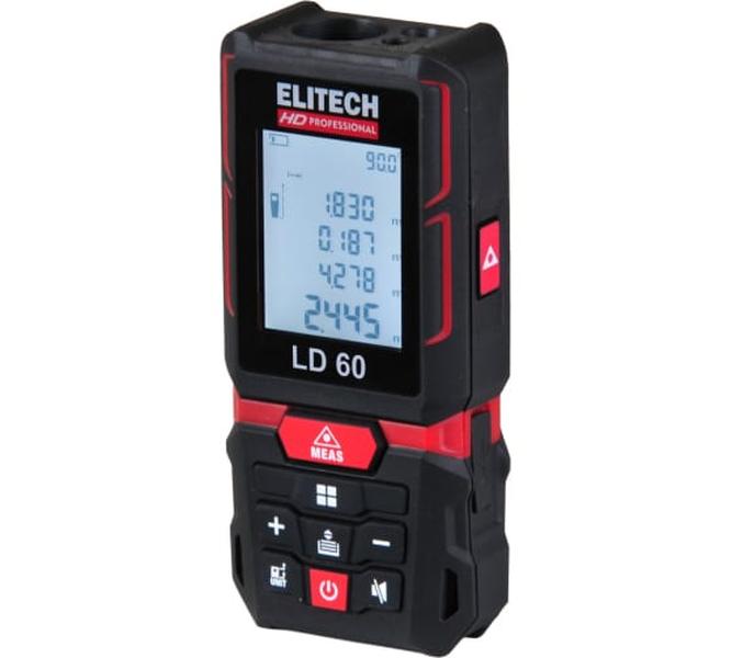 фото Лазерный дальномер elitech ld 60 204769 мм: 120х54х29 (упаковка: 144х64х34)