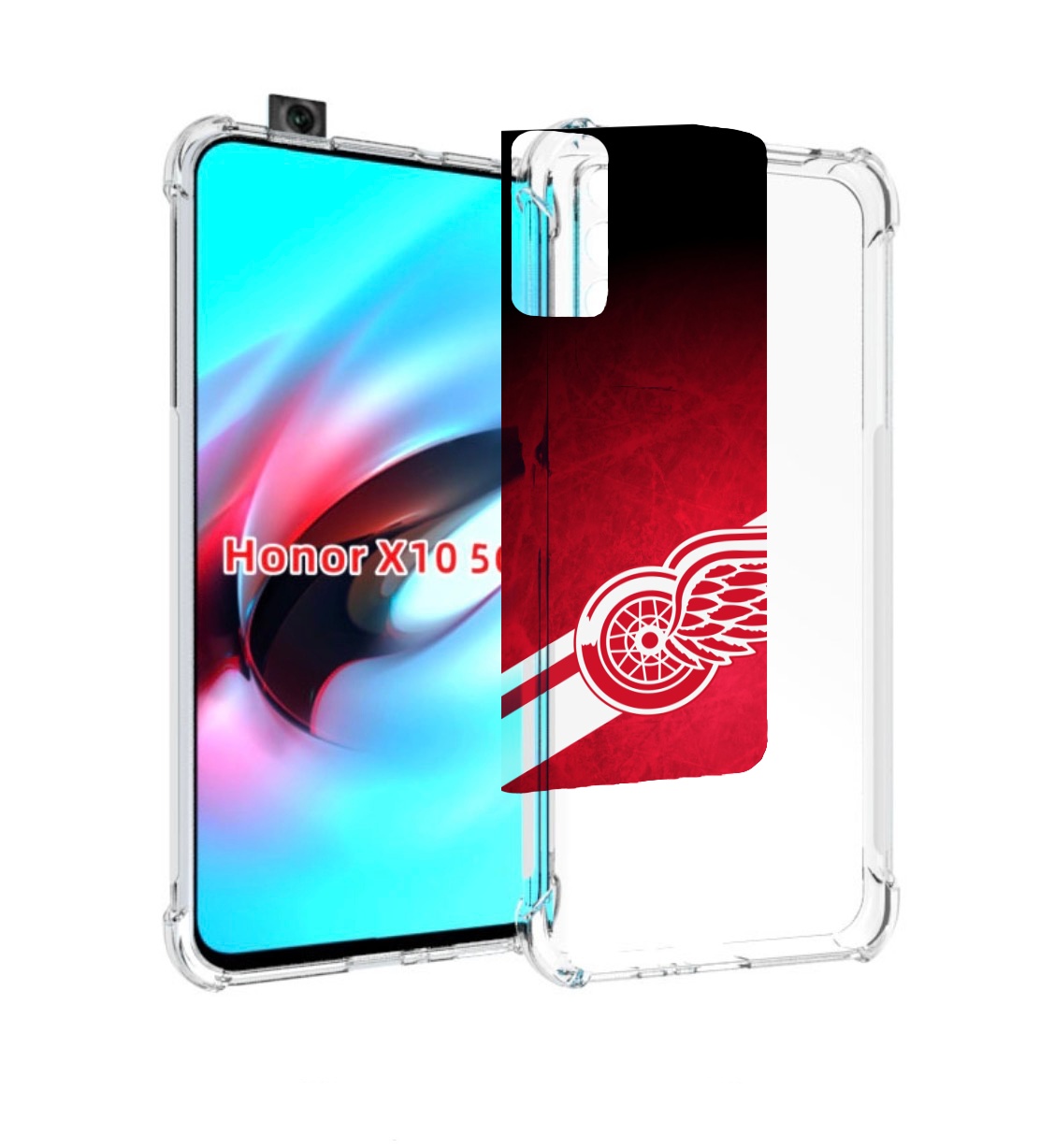 

Чехол MyPads детриот ред вингс мужской для Honor X10, Прозрачный, Tocco