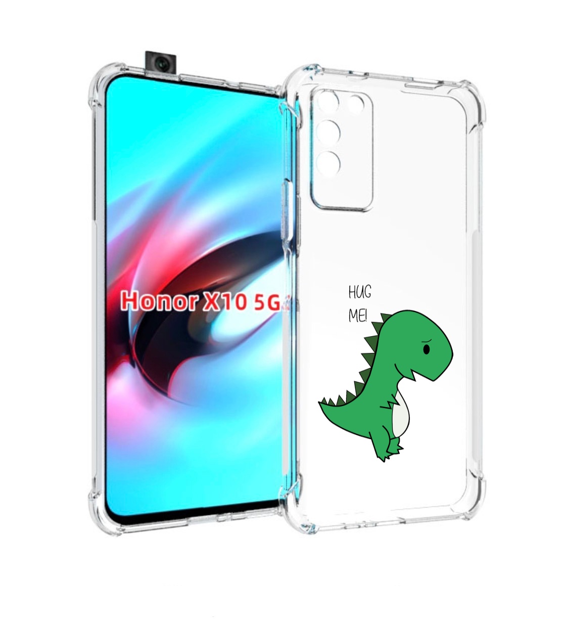 

Чехол MyPads динозаврик для Honor X10, Прозрачный, Tocco