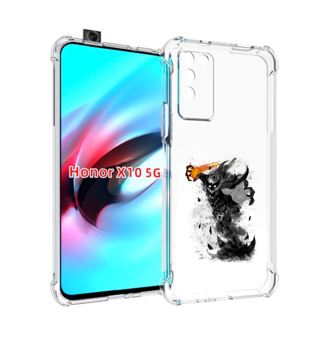 

Чехол MyPads nevermore черно белый для Honor X10, Прозрачный, Tocco