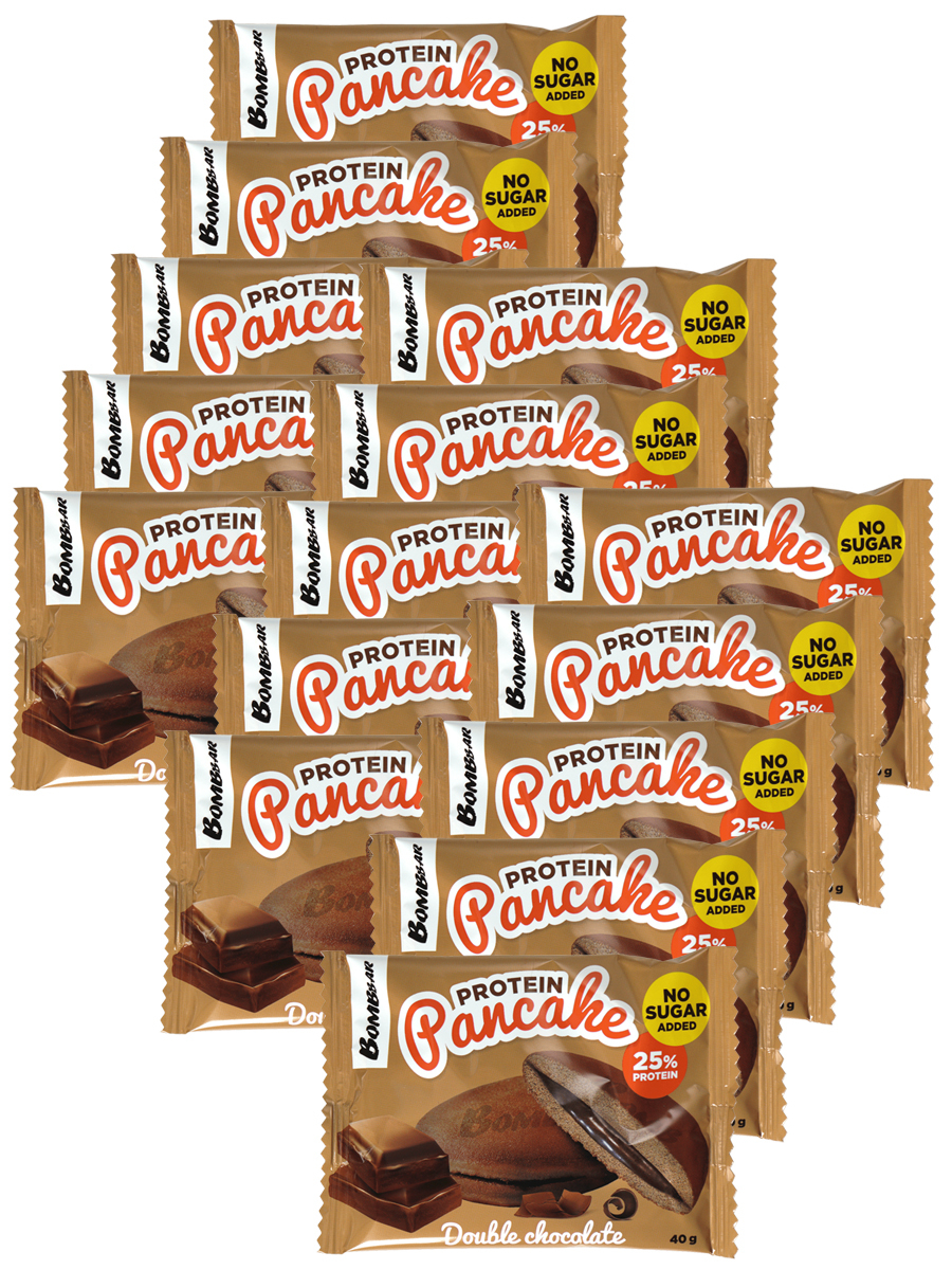 

Протеиновые панкейки Bombbar Protein Pancake, 15шт по 40г (Двойной шоколад)