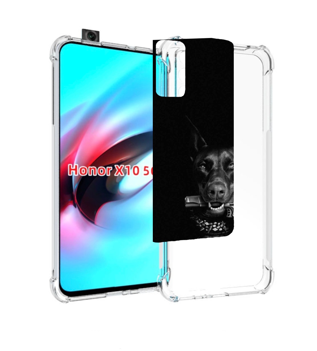 

Чехол MyPads доберман мужской для Honor X10, Прозрачный, Tocco