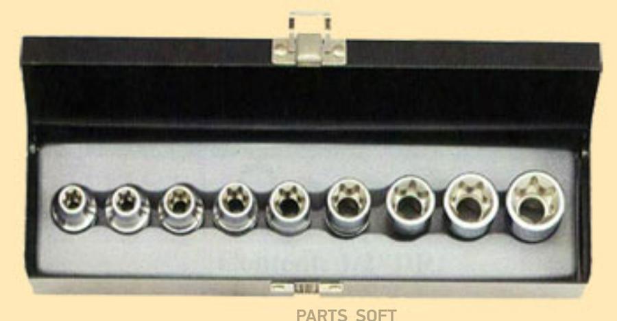 

FORCE Набор головок Torx 9 пр. 1/2" Е10-E24 металлический кейс Force 1шт, 4093