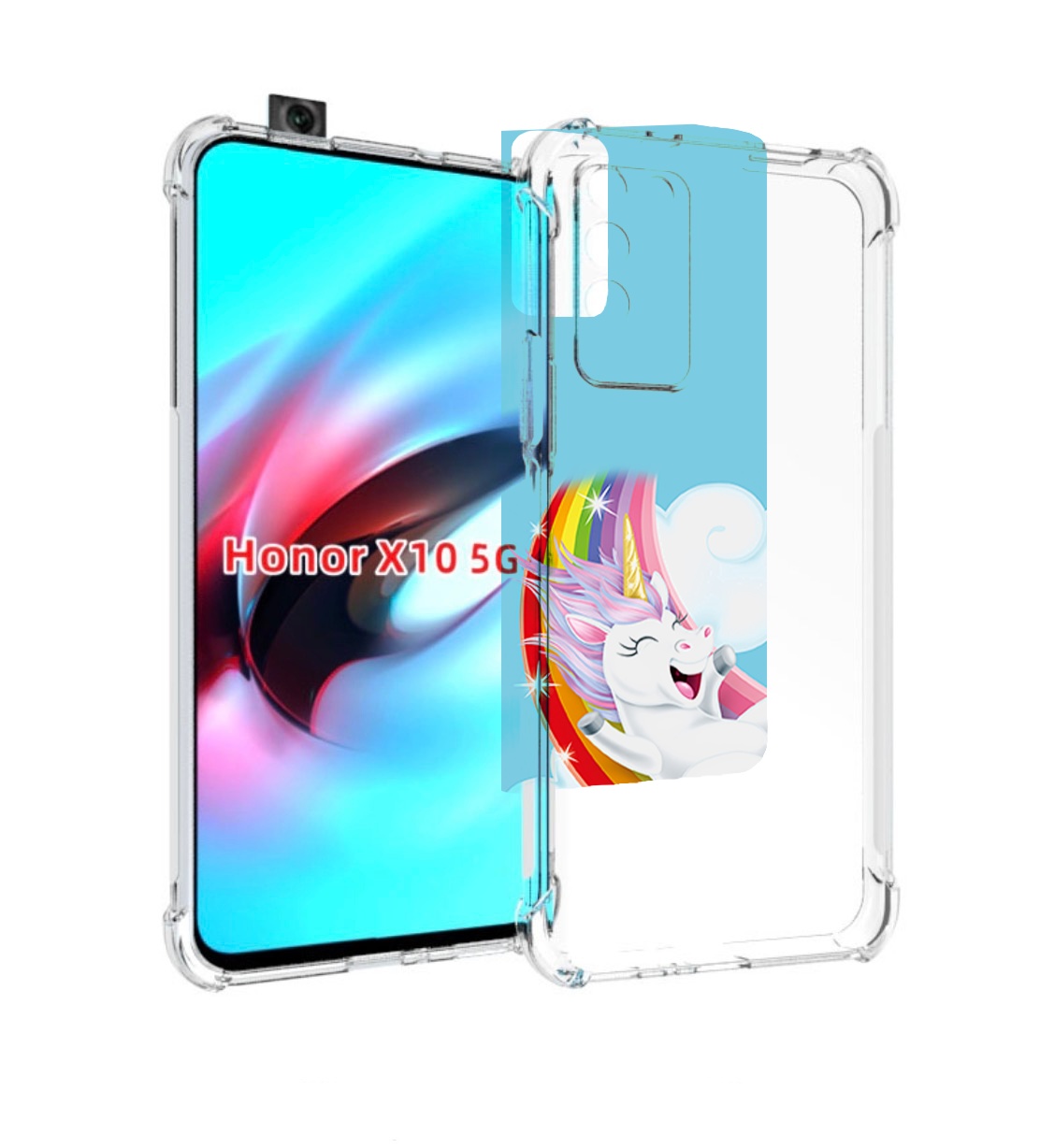 

Чехол MyPads единорог-на-радуге для Honor X10, Прозрачный, Tocco