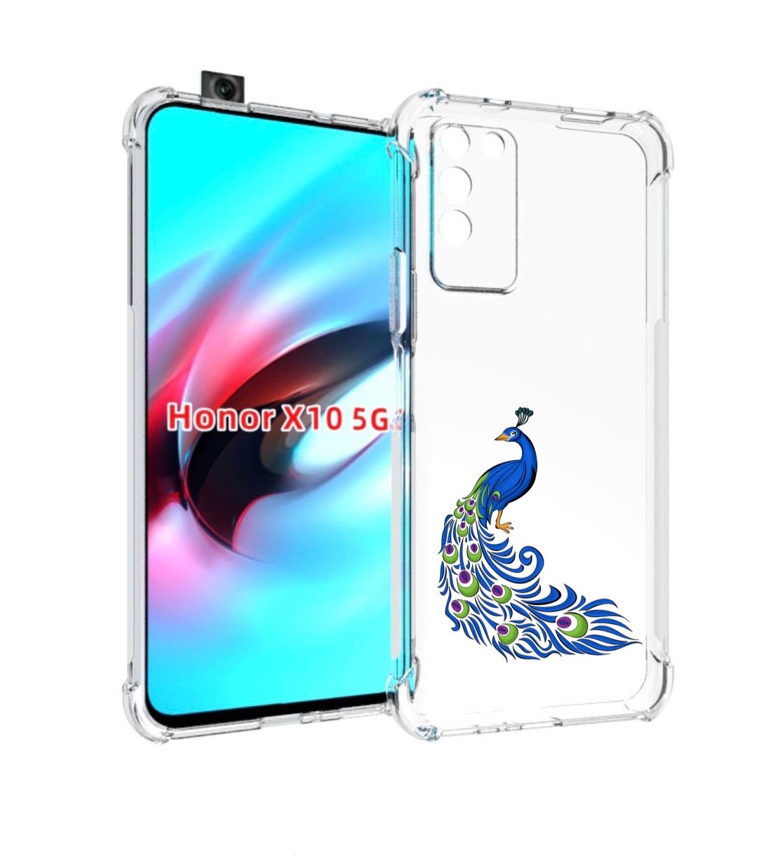 

Чехол MyPads жарптица-голубая для Honor X10, Прозрачный, Tocco