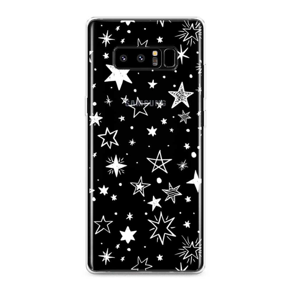 фото Чехол awog "звездочки графика белая" для samsung galaxy note 8