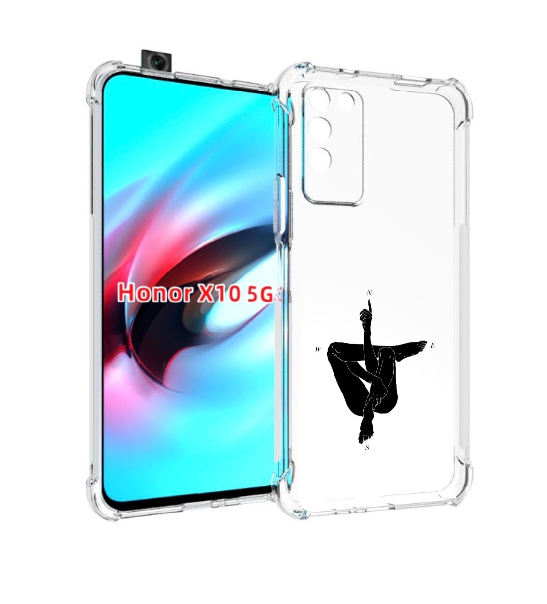 

Чехол MyPads живой компас для Honor X10, Прозрачный, Tocco