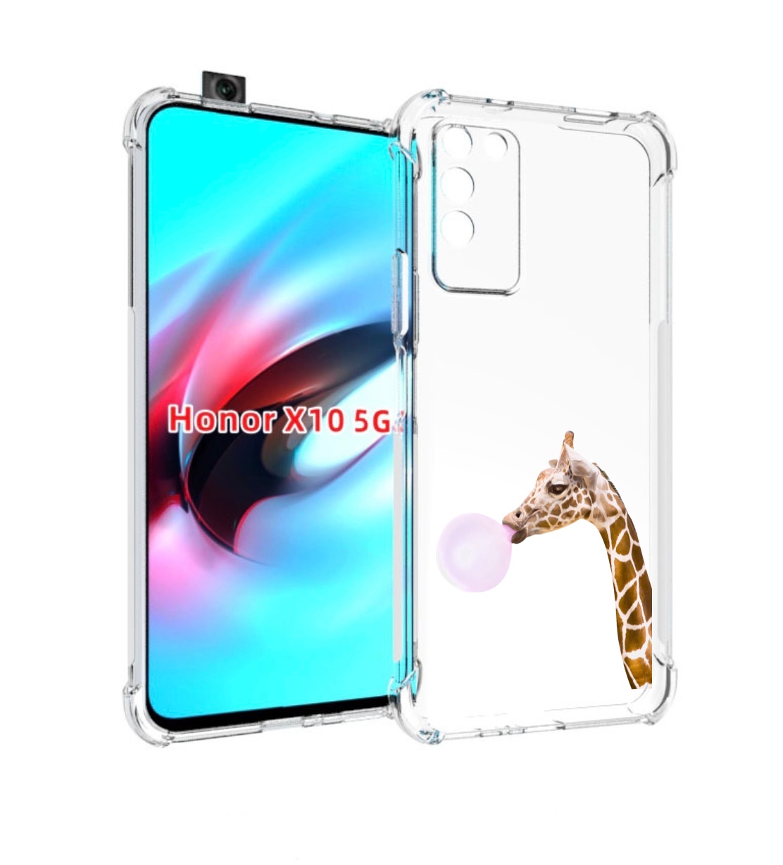 

Чехол MyPads жираф-с-жвачкой для Honor X10, Прозрачный, Tocco