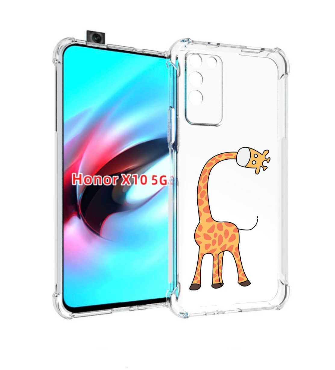 

Чехол MyPads жирафик детский для Honor X10, Прозрачный, Tocco