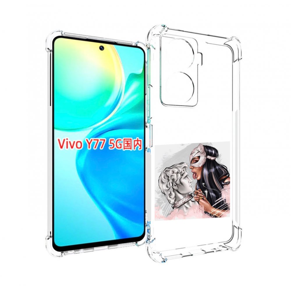 

Чехол MyPads девушка-флирт женский для Vivo Y77 5G, Прозрачный, Tocco