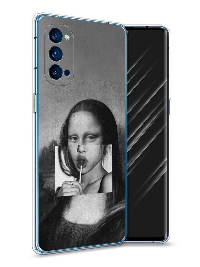 

Чехол Awog на Oppo Reno 4 Pro 5G "Mona Lisa sucking lollipop", Разноцветный, 253750-9