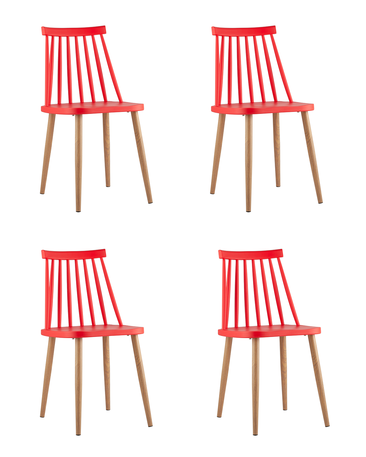 фото Стул морган, пластиковый, красный, комплект 4 стула stool group