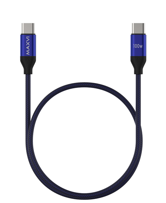 Кабель Maxvi MCw-100TT USB Type-C - USB Type-C 12 м синий 780₽