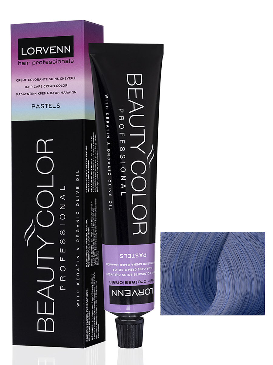 Крем-краска LORVENN HAIR PROFESSIONALS BEAUTY COLOR PASTELS 9.5/89 аквамарин 70 мл крем краска lorvenn hair professionals beauty color pastels 8 5 83 изумруд 70 мл