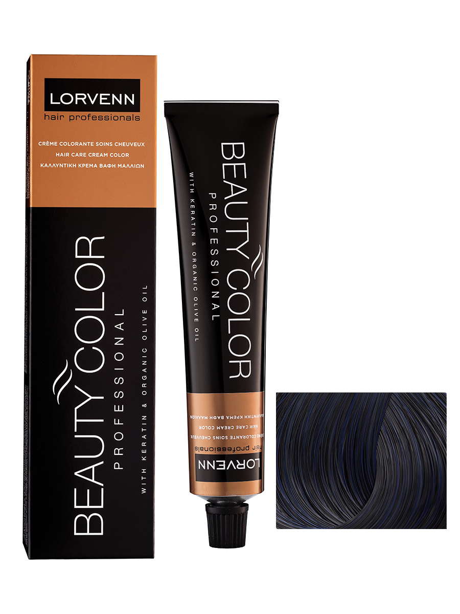 

Крем-краска LORVENN HAIR PROFESSIONALS BEAUTY COLOR 1 иссиня черный 70 мл