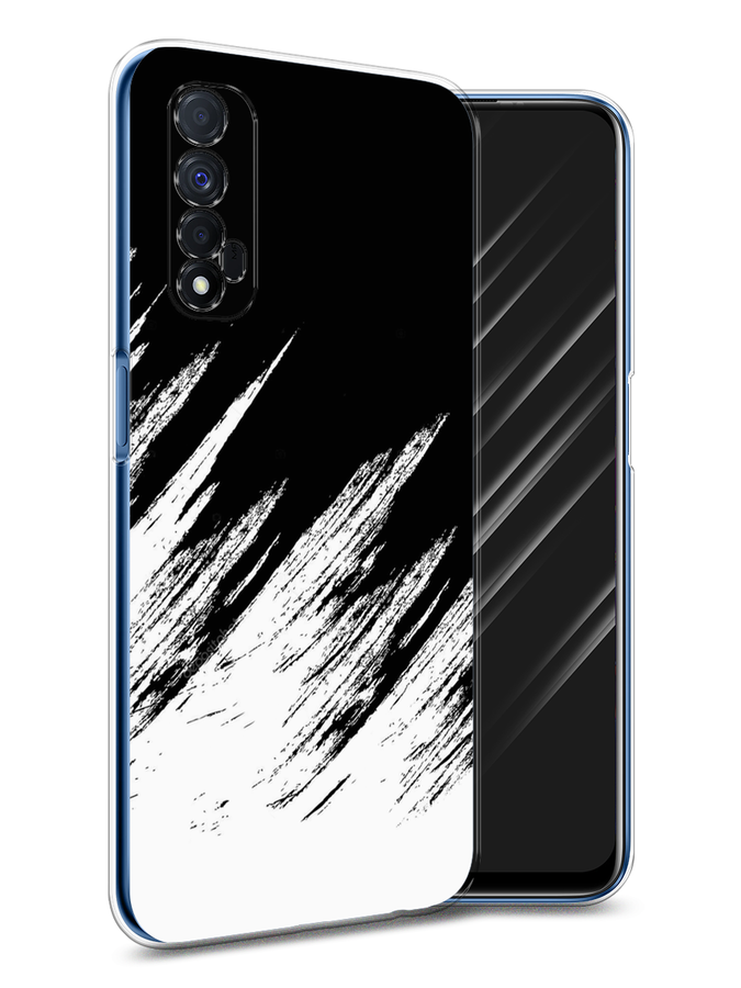 

Чехол Awog на Realme 7 "Черно белые брызги", Разноцветный, 254150-3
