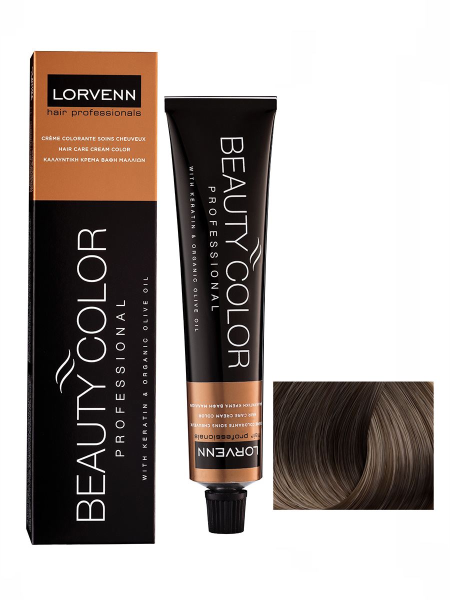 фото Крем-краска lorvenn hair professionals beauty color 7.1 пепельно-русый 70 мл