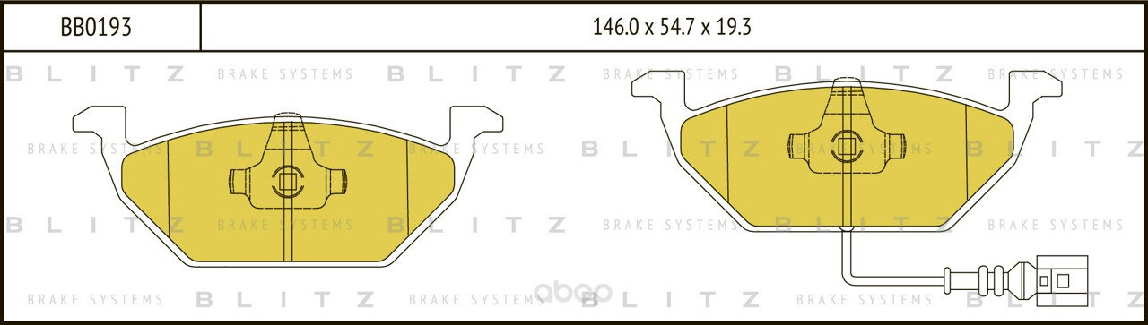 Тормозные колодки BLITZ дисковые для Audi A2 00-/Skoda Fabia 00- BB0193