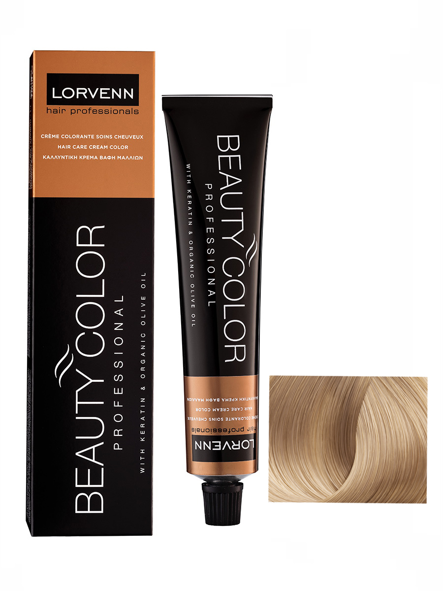 Крем-краска LORVENN HAIR PROFESSIONALS BEAUTY COLOR 10.1 светлый пепельный блондин 70 мл