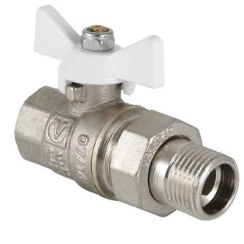 

Кран 1/2 короткая ручка Valtec c американкой (белая)