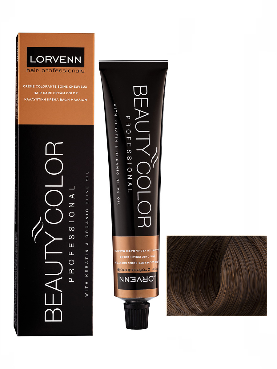 Купить Крем-краска LORVENN HAIR PROFESSIONALS BEAUTY COLOR 5.3 светло-каштановый золотистый 70 мл