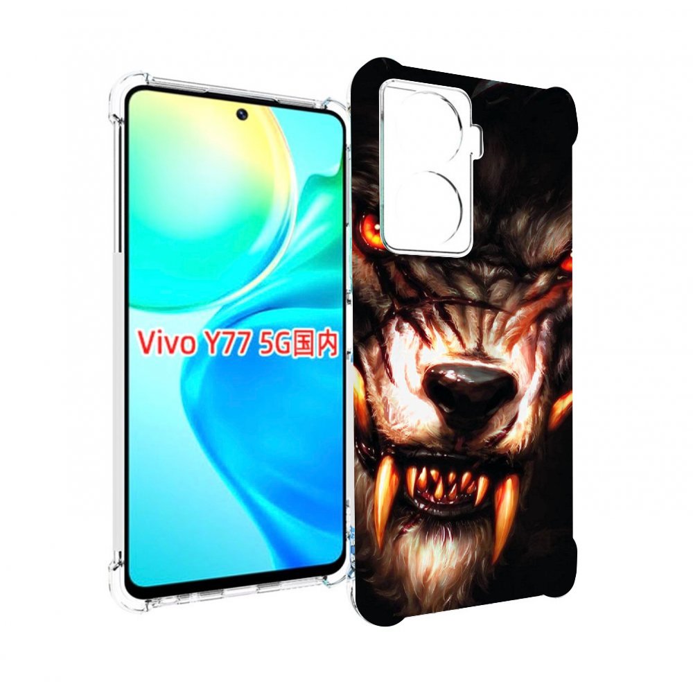

Чехол MyPads злой голодный волк мужской для Vivo Y77 5G, Прозрачный, Tocco
