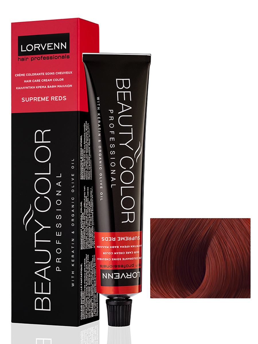 

Крем-краска LORVENN HAIR PROFESSIONALS BEAUTY COLOR SUPREME REDS 6.60 ярко-красный 70 мл