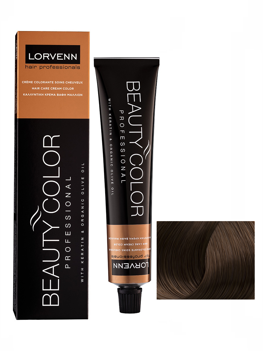 Крем-краска LORVENN HAIR PROFESSIONALS BEAUTY COLOR для окрашивания 6.7 шоколад 70 мл