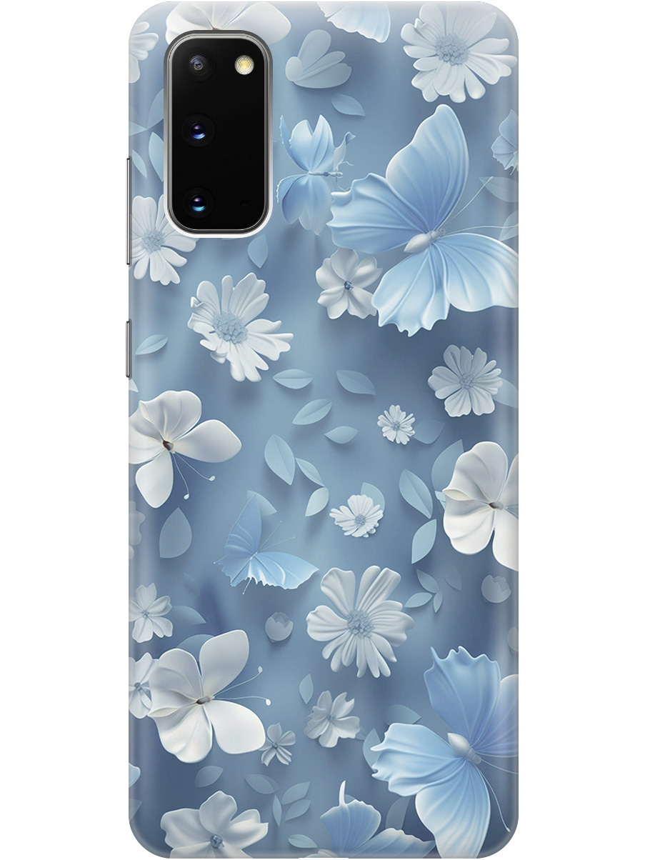 

Силиконовый чехол на Samsung Galaxy S20 с принтом "Голубые бабочки", Прозрачный;белый;голубой, 722629510