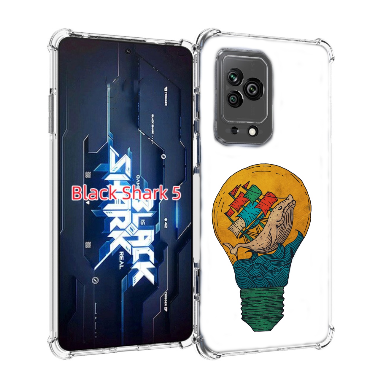 

Чехол MyPads кит в лампочке с парусами для Xiaomi Black Shark 5, Прозрачный, Tocco