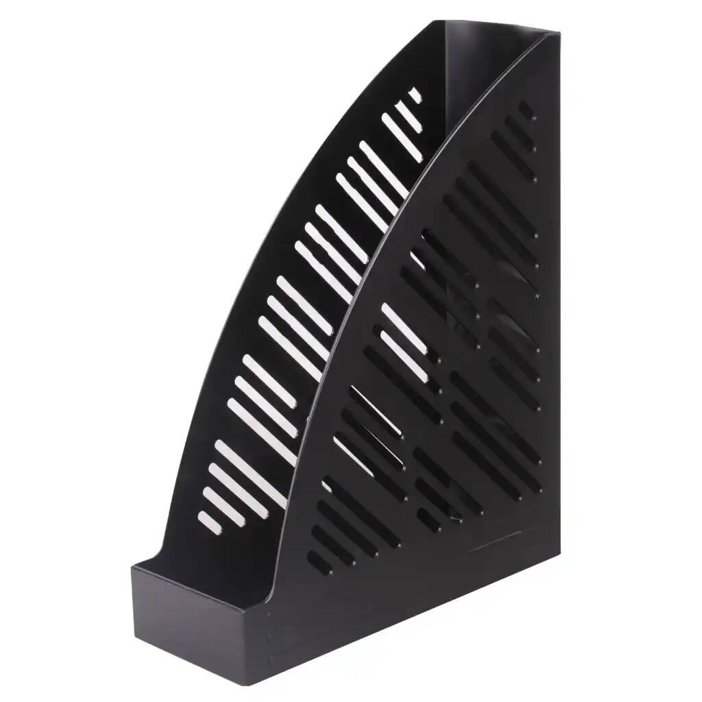 

Лоток вертикальный для бумаг BRAUBERG Standard+, 250х90х300 мм, черный 5 уп