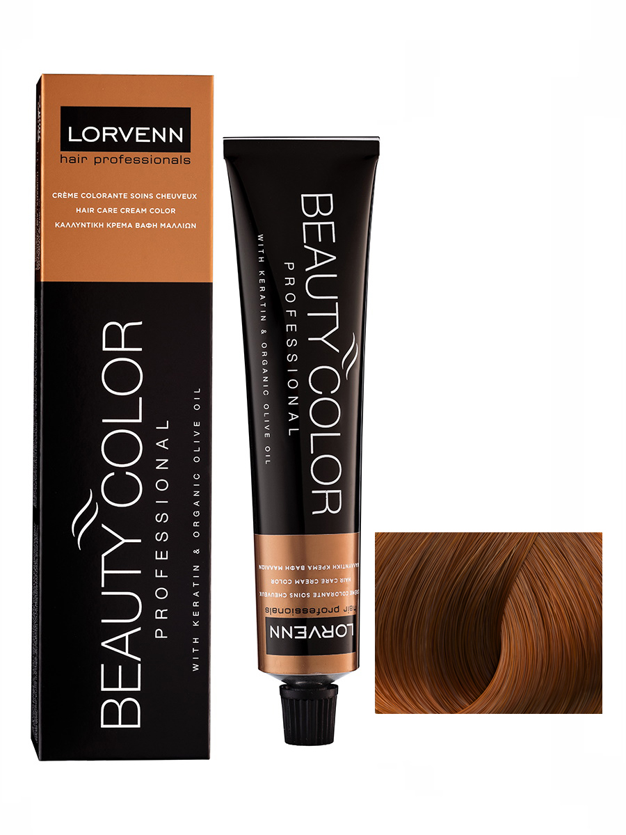 

Крем-краска LORVENN PROFESSIONALS BEAUTY COLOR 8.45 светло-русый медный махагон 70 мл