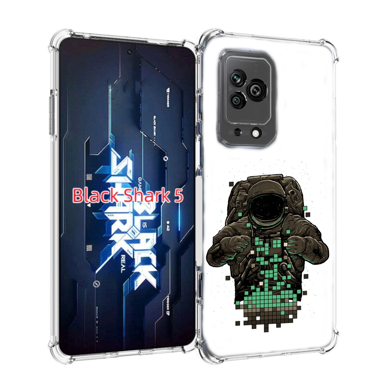 

Чехол MyPads космонавт с пикселями для Xiaomi Black Shark 5, Прозрачный, Tocco
