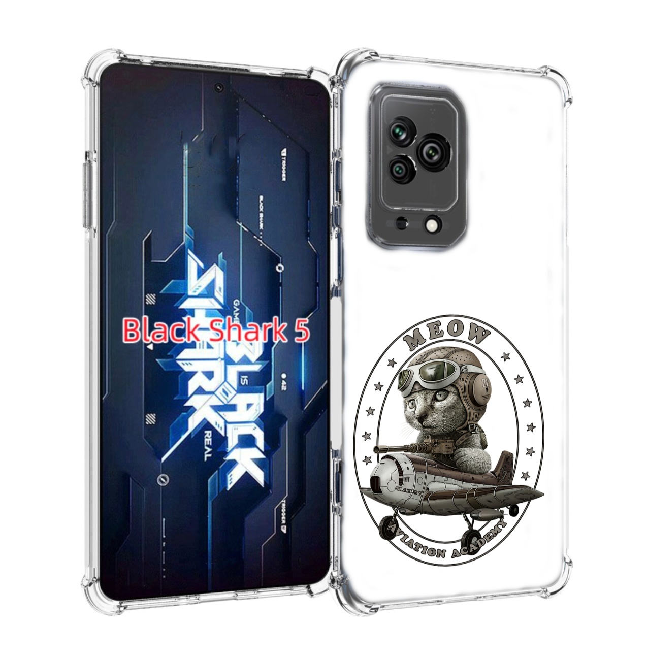 

Чехол MyPads кот в самолете для Xiaomi Black Shark 5, Прозрачный, Tocco