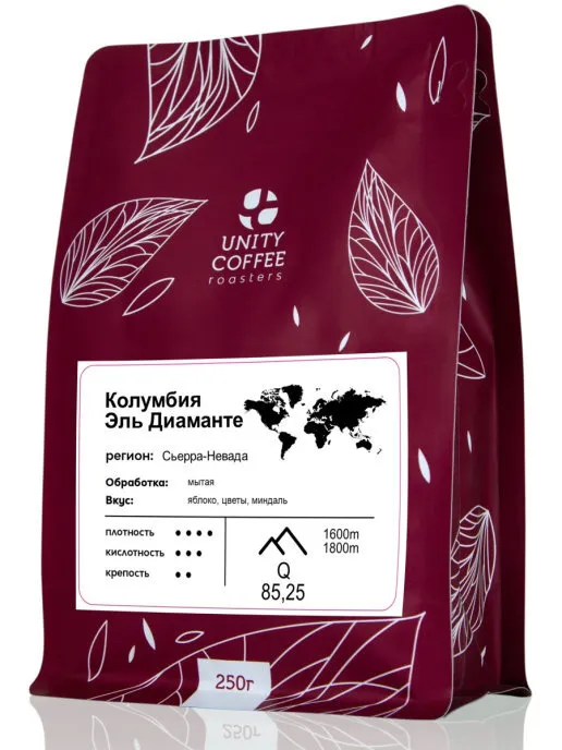 

Кофе молотый Unity coffee Колумбия Эль Диаманте 250 гр