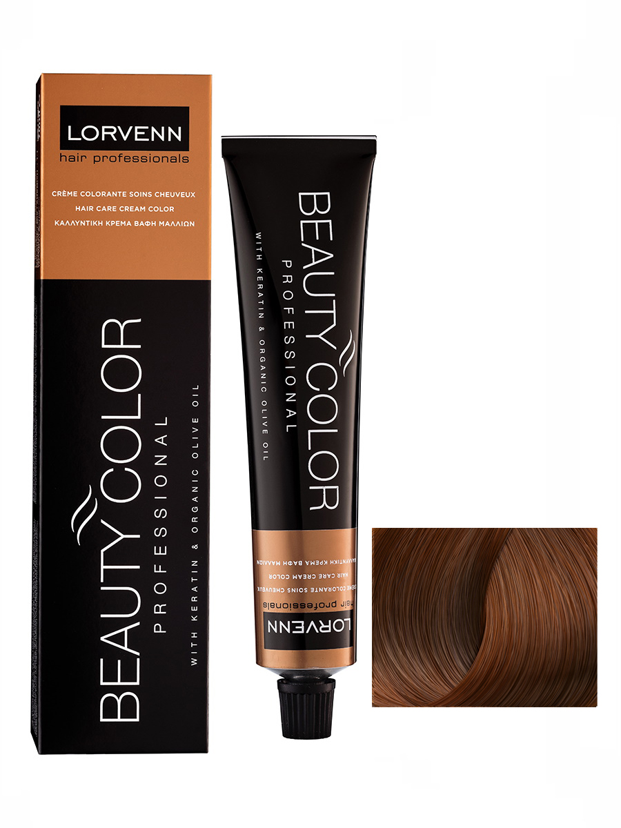 фото Крем-краска lorvenn hair professionals beauty color 7.47 русый медно-коричневый 70 мл