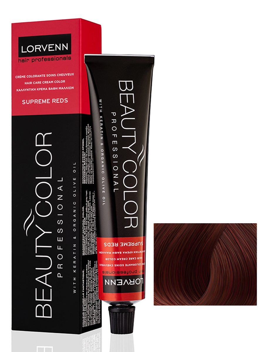 

Крем-краска LORVENN PROFESSIONALS BEAUTY COLOR 6.65 темно-русый красный махагон 70 мл