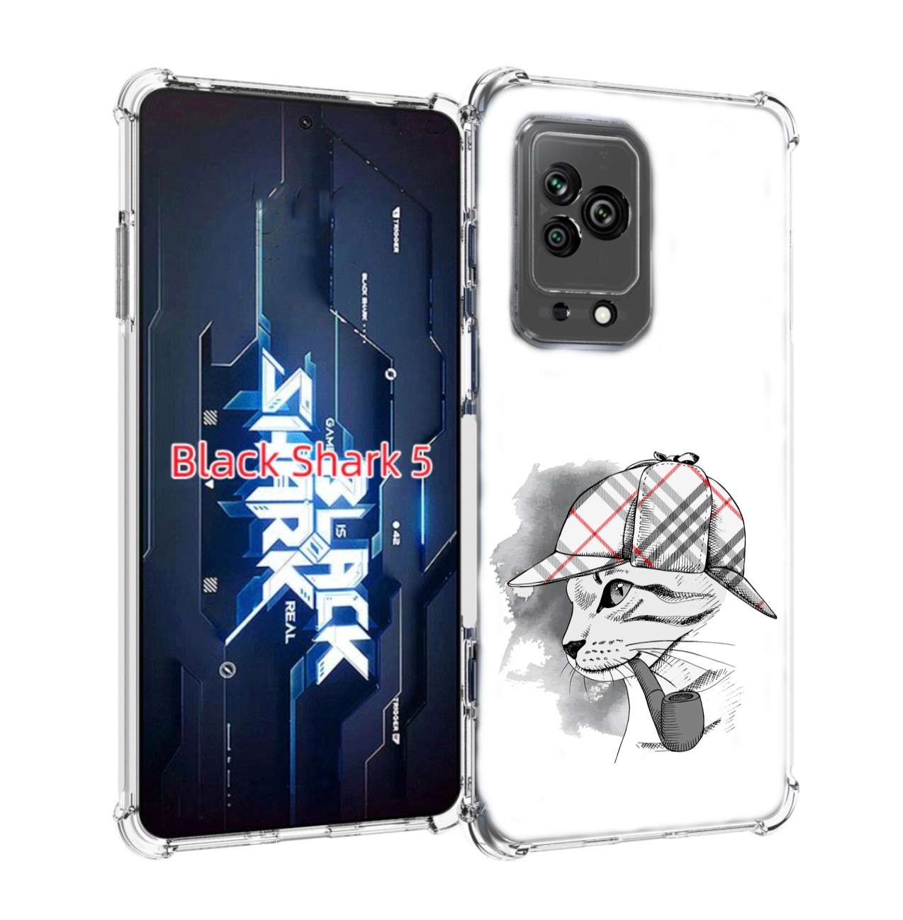

Чехол MyPads кошка с трубкой для Xiaomi Black Shark 5, Прозрачный, Tocco