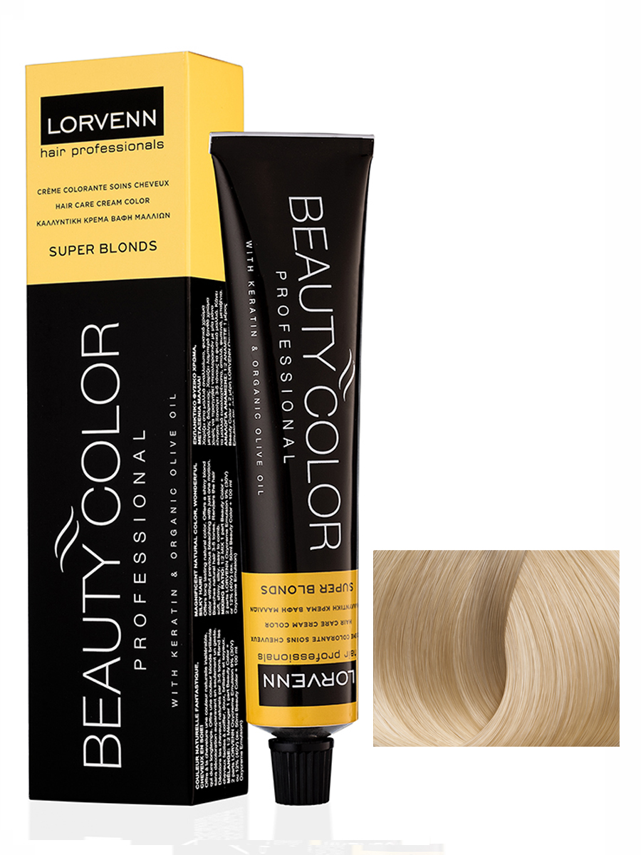 

Крем-краска LORVENN PROFESSIONALS BEAUTY COLOR 1001 супер пепельный блонд 70 мл