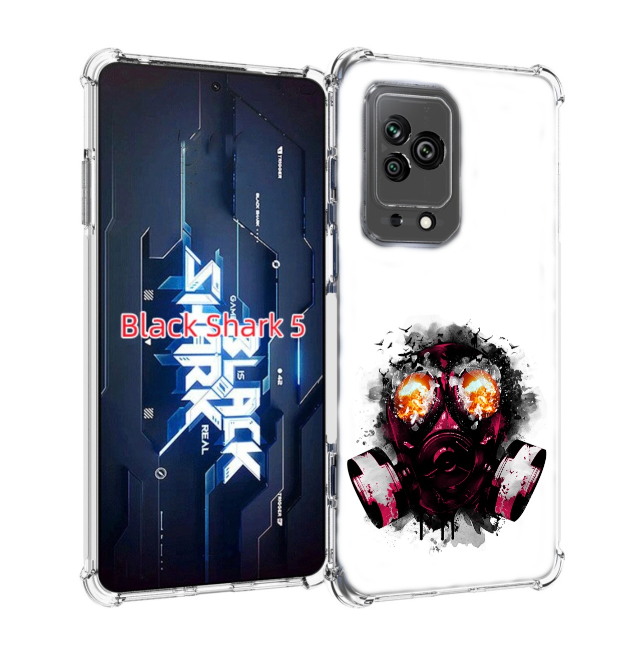

Чехол MyPads красный противогаз для Xiaomi Black Shark 5, Прозрачный, Tocco