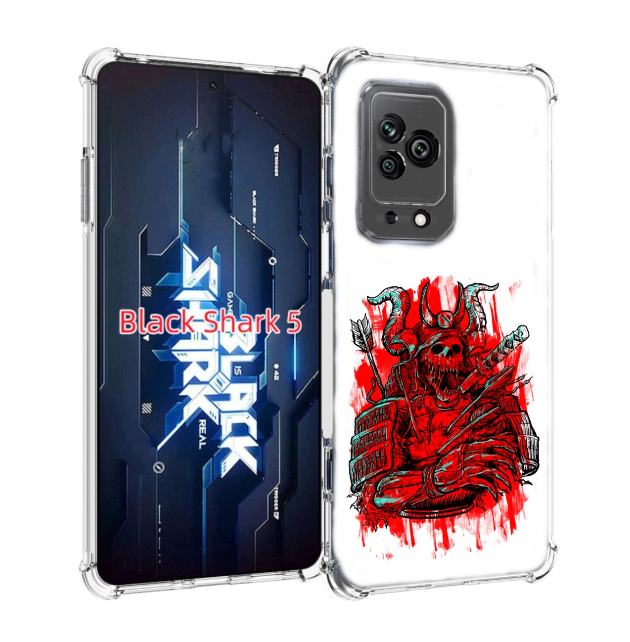 

Чехол MyPads красный скелет воин для Xiaomi Black Shark 5, Прозрачный, Tocco