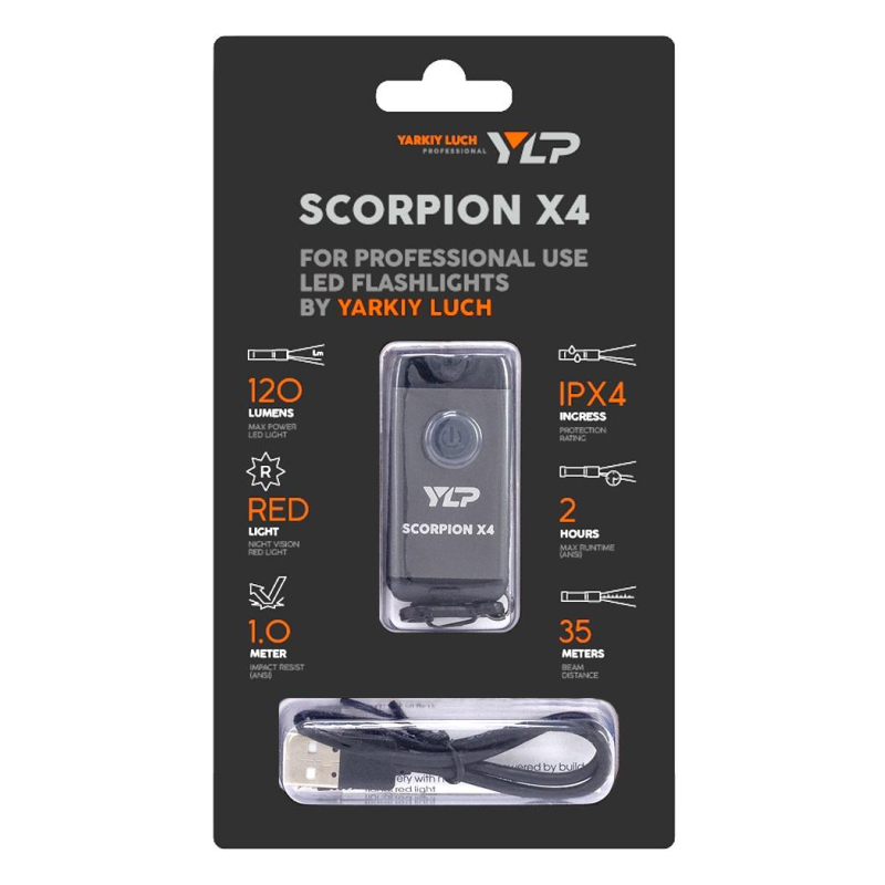 

Фонарь брелок ЯРКИЙ ЛУЧ YLP X4 Scorpion Sams.351B 3 реж. 40/120лм/красный, Черный, 22157853