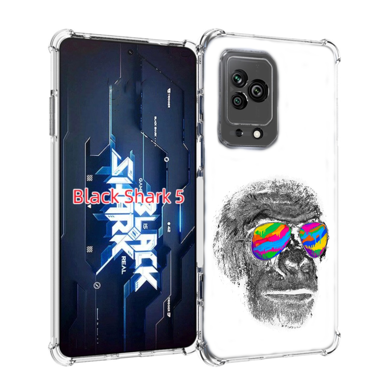 

Чехол MyPads крутая обезьяна в очках для Xiaomi Black Shark 5, Прозрачный, Tocco