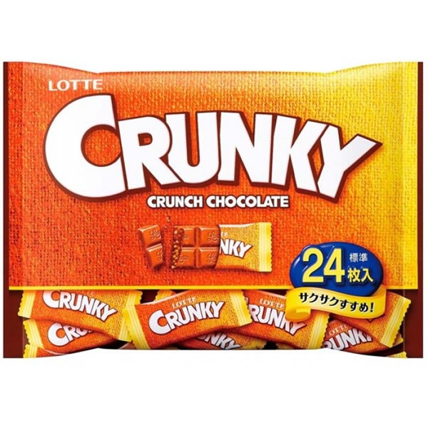 фото Lotte crunky chocolate bag хрустящий молочный шоколад, 24х3,55 гр, 85 г